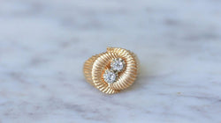 Bague spirale or rose et diamants - Castafiore