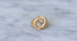 Bague spirale or rose et diamants - Castafiore