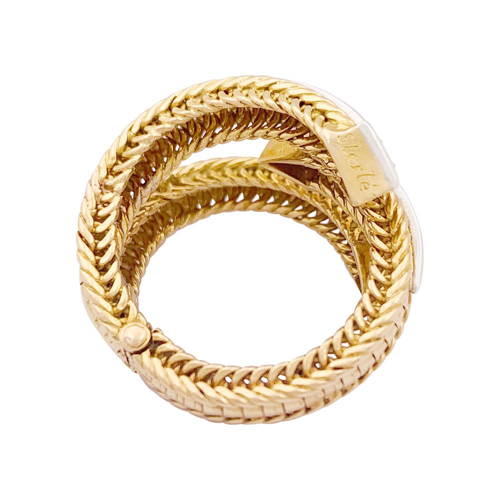 Bague Sterlé or jaune, platine, diamants. - Castafiore