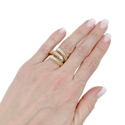 Bague Sterlé or jaune, platine, diamants. - Castafiore