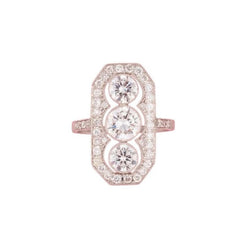 Bague style Art Déco en platine et diamants - Castafiore