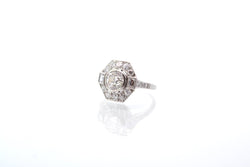 Bague style art déco en platine sertie de diamants - Castafiore