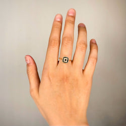 Bague style Art Déco - Or & Saphirs - Castafiore