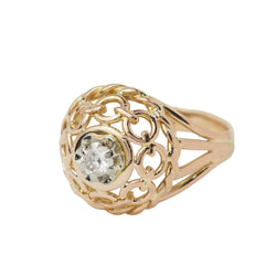 Bague Tank ajourée en or rose et diamant - Castafiore