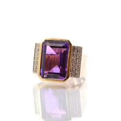 Bague tank améthyste et diamants - Castafiore