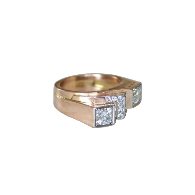 Bague Tank Asymétrique Diamants 1,20 Cts - Castafiore