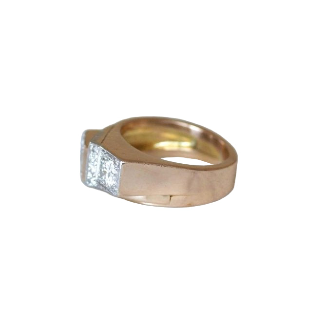 Bague Tank Asymétrique Diamants 1,20 Cts - Castafiore