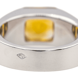 Bague Tank CARTIER en or blanc et citrine - Castafiore
