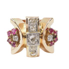 Bague Tank CARTIER en or jaune, rubis et diamants - Castafiore