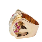 Bague Tank CARTIER en or jaune, rubis et diamants - Castafiore