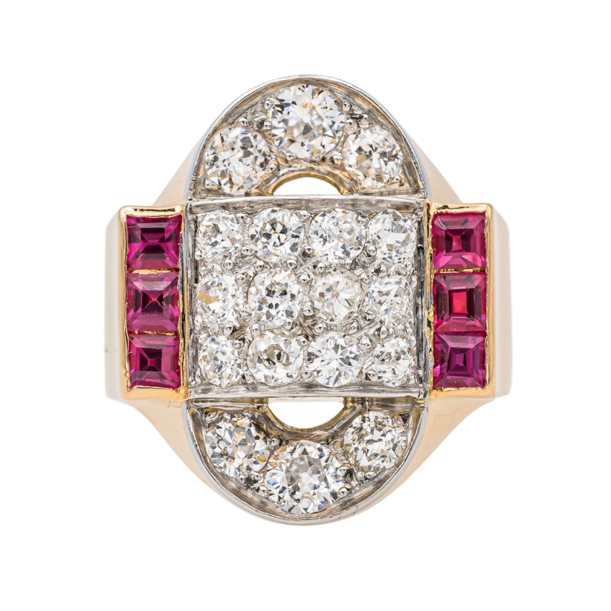 Bague Tank Diamant en Or Jaune - Castafiore