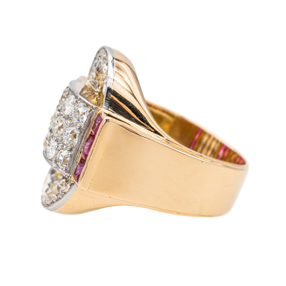 Bague Tank Diamant en Or Jaune - Castafiore