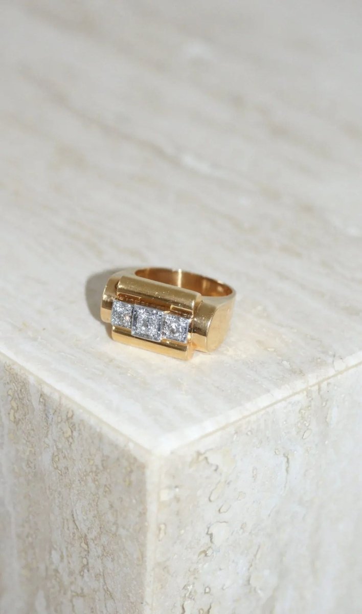 Bague Tank Diamants - Castafiore