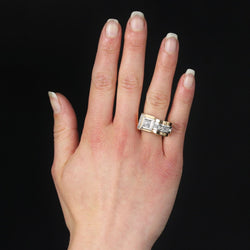 Bague tank diamants asymétrique - Castafiore