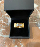 Bague Tank Diamants Princesse 1.50 Carats Or Jaune 18 Carats - Castafiore