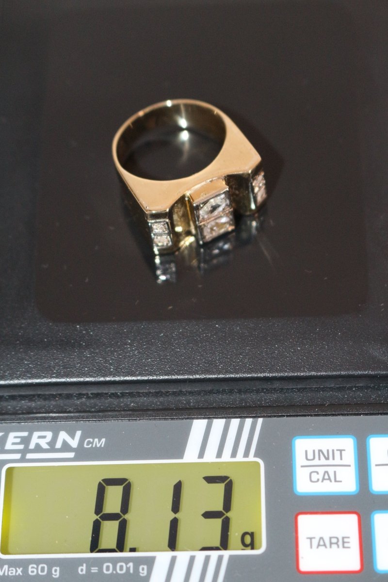 Bague Tank Diamants Taille Rose - Castafiore