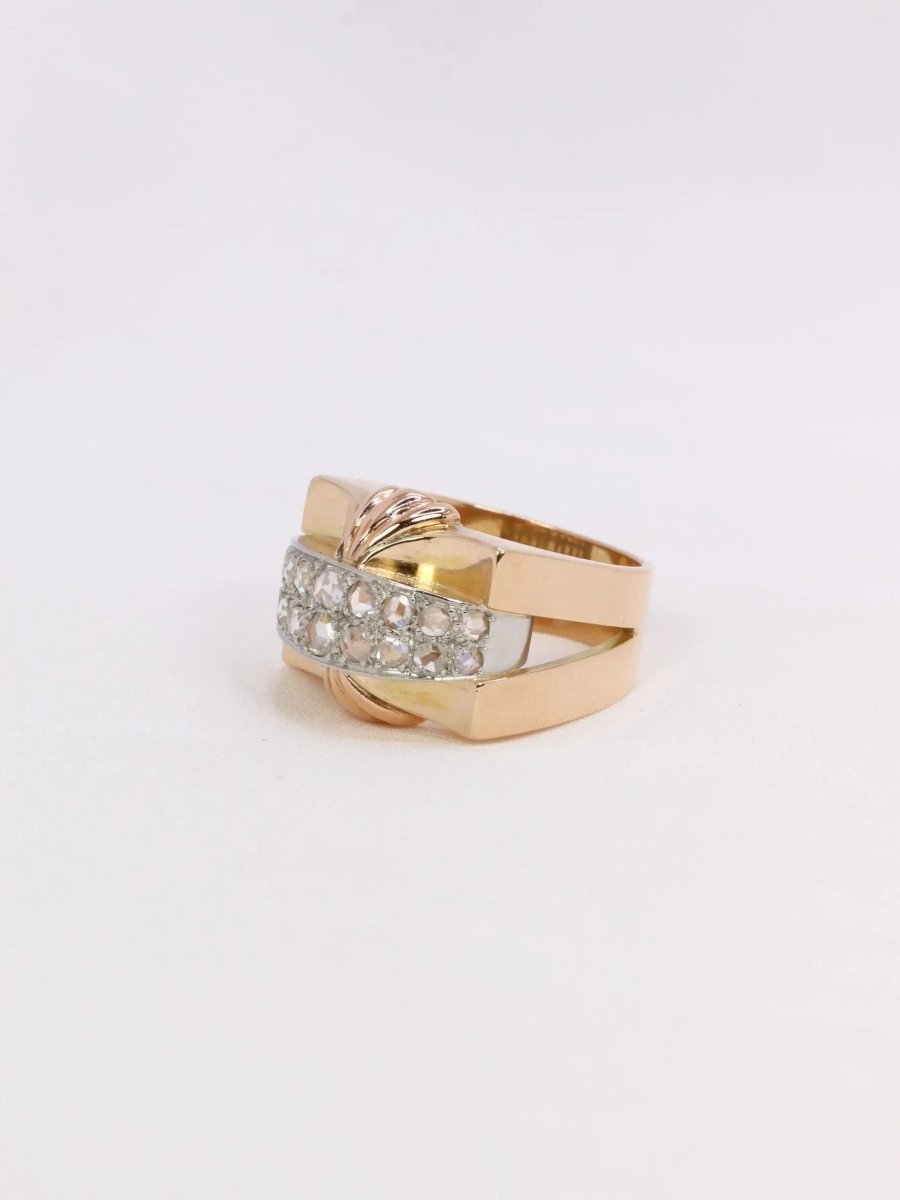 Bague Tank diamants taille rose - Castafiore