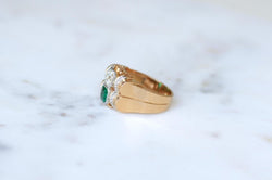 Bague Tank Emeraude Colombienne et Diamants - Castafiore