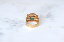 Bague Tank Emeraude Colombienne et Diamants - Castafiore