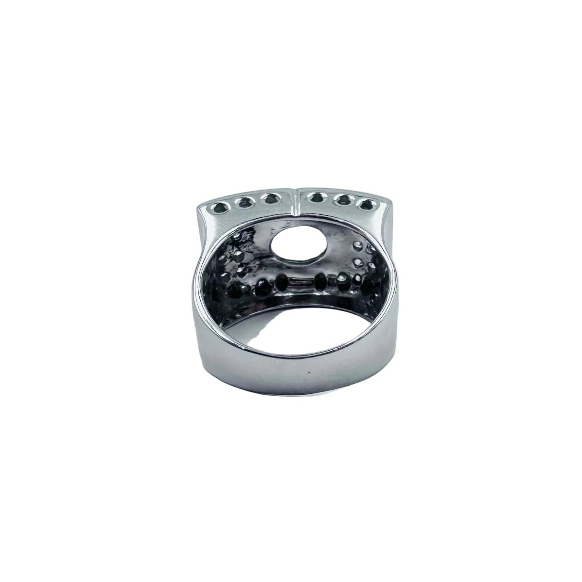 Bague Tank en or blanc, aigue-marine et diamants - Castafiore