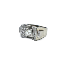 Bague Tank en or blanc et diamants - Castafiore