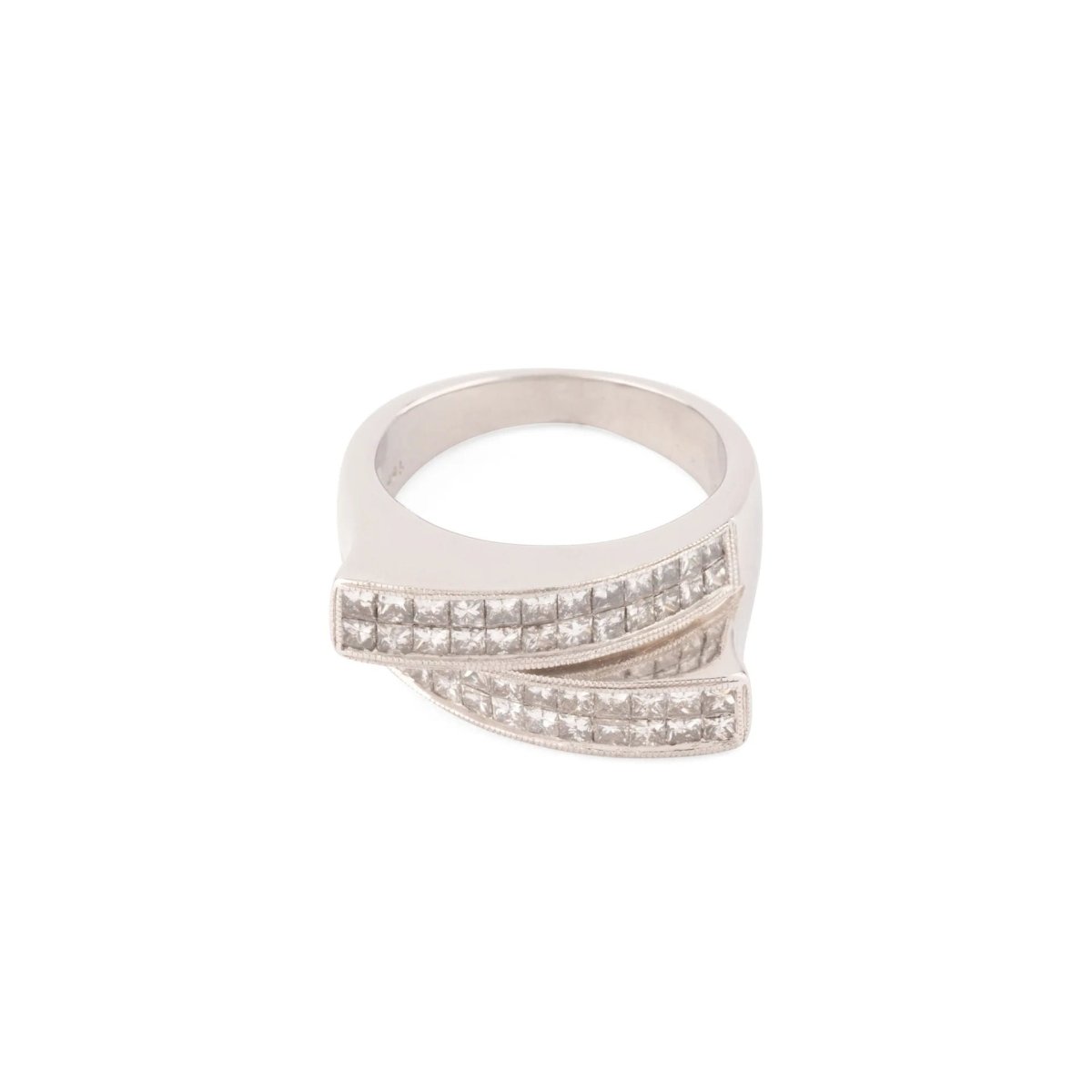 Bague Tank en or blanc et diamants - Castafiore