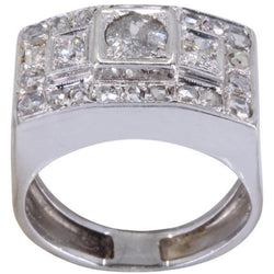 Bague Tank en or blanc et diamants - Castafiore