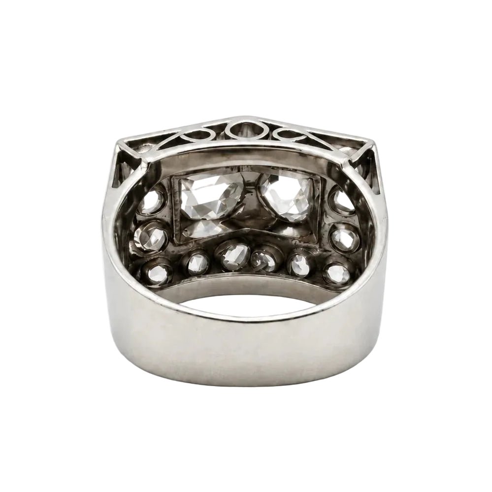 Bague Tank en or blanc et diamants - Castafiore