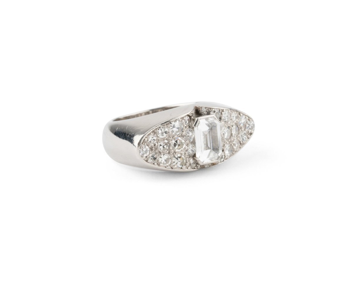 Bague Tank en or blanc et diamants - Castafiore
