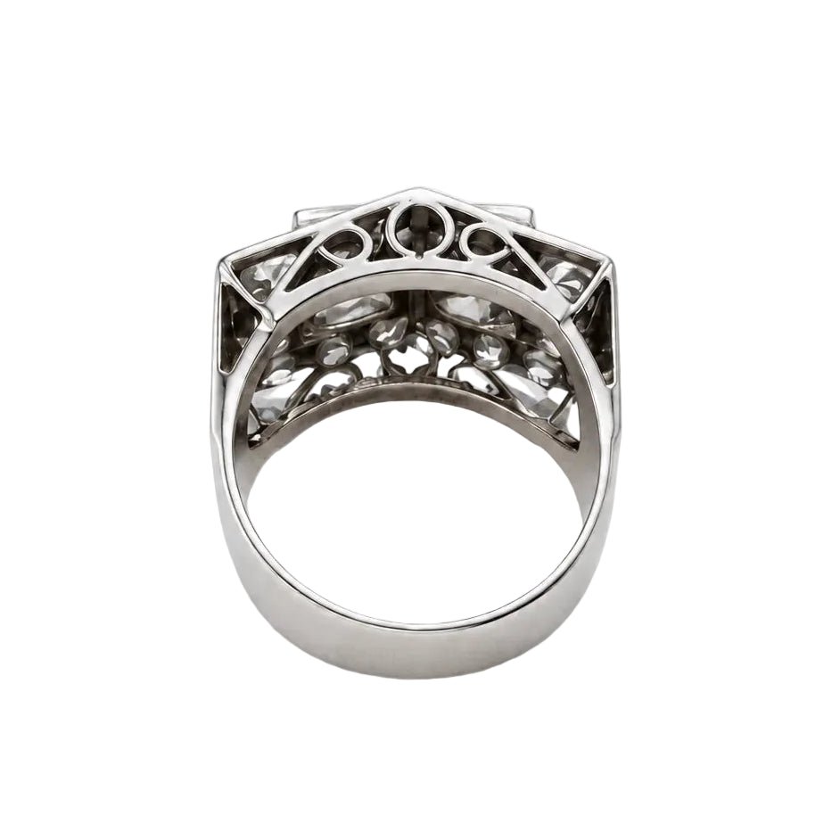 Bague Tank en or blanc et diamants - Castafiore