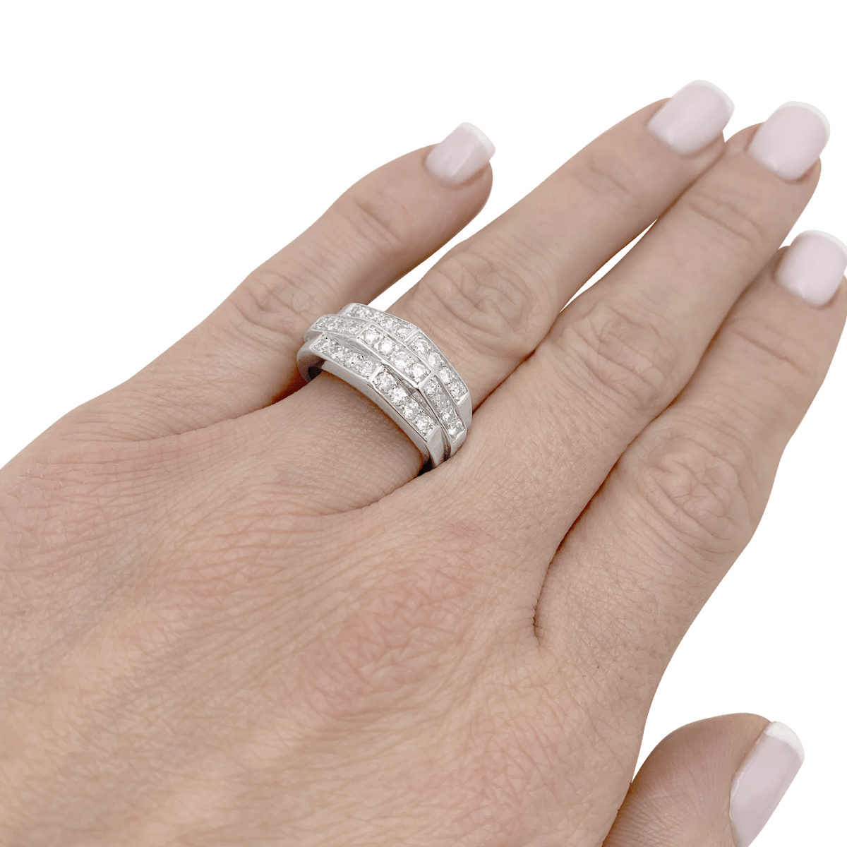 Bague Tank en or blanc et diamants - Castafiore
