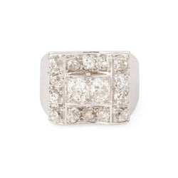 Bague Tank en or blanc et diamants - Castafiore