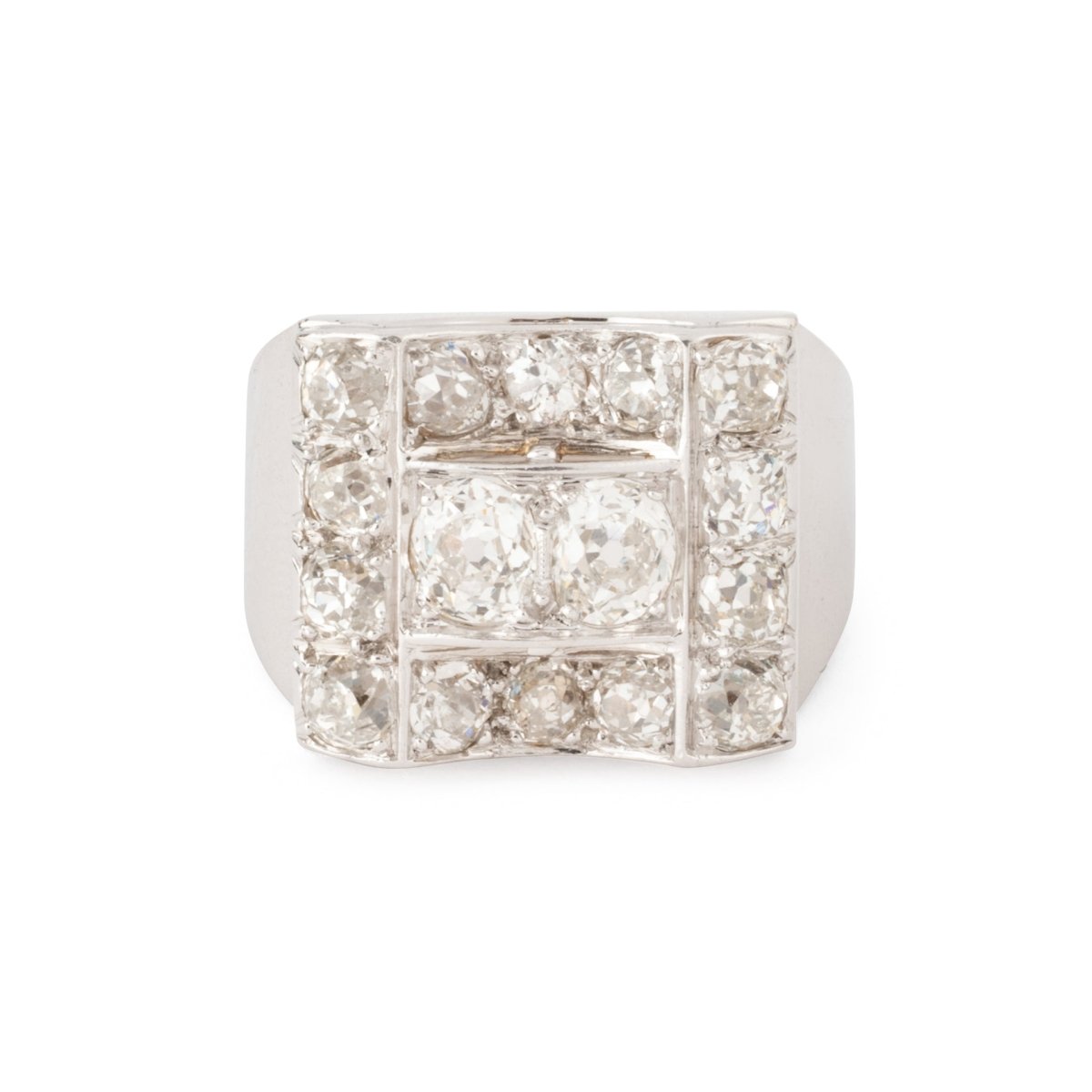 Bague Tank en or blanc et diamants - Castafiore
