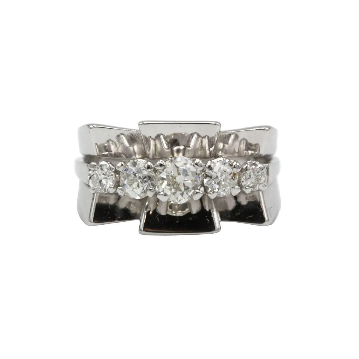 Bague Tank en or blanc et diamants - Castafiore