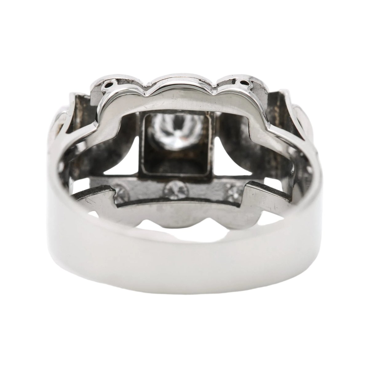 Bague Tank en or blanc et diamants - Castafiore