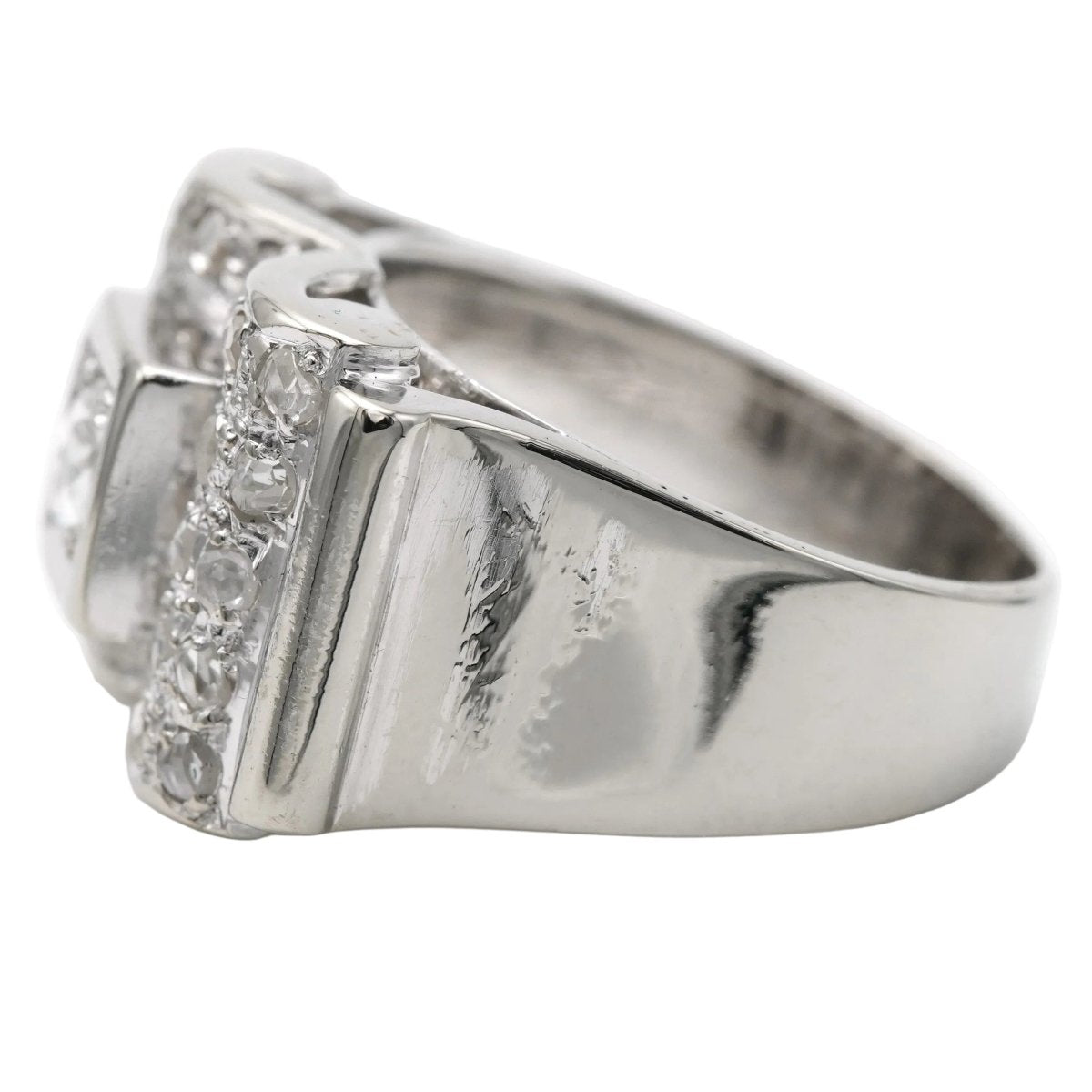 Bague Tank en or blanc et diamants - Castafiore