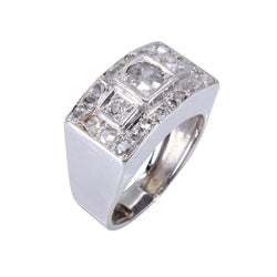 Bague Tank en or blanc et diamants - Castafiore
