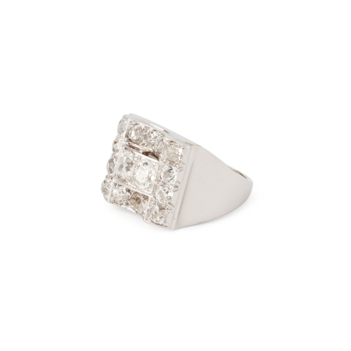 Bague Tank en or blanc et diamants - Castafiore