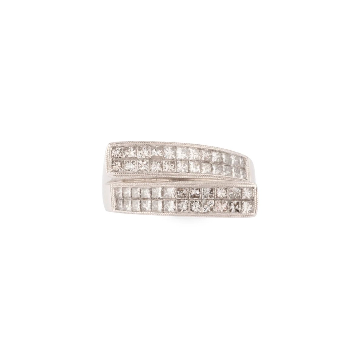 Bague Tank en or blanc et diamants - Castafiore