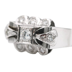 Bague Tank en or blanc et diamants - Castafiore