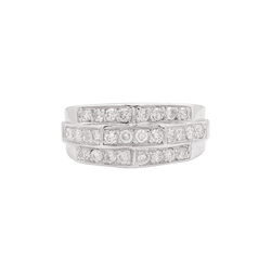 Bague Tank en or blanc et diamants - Castafiore