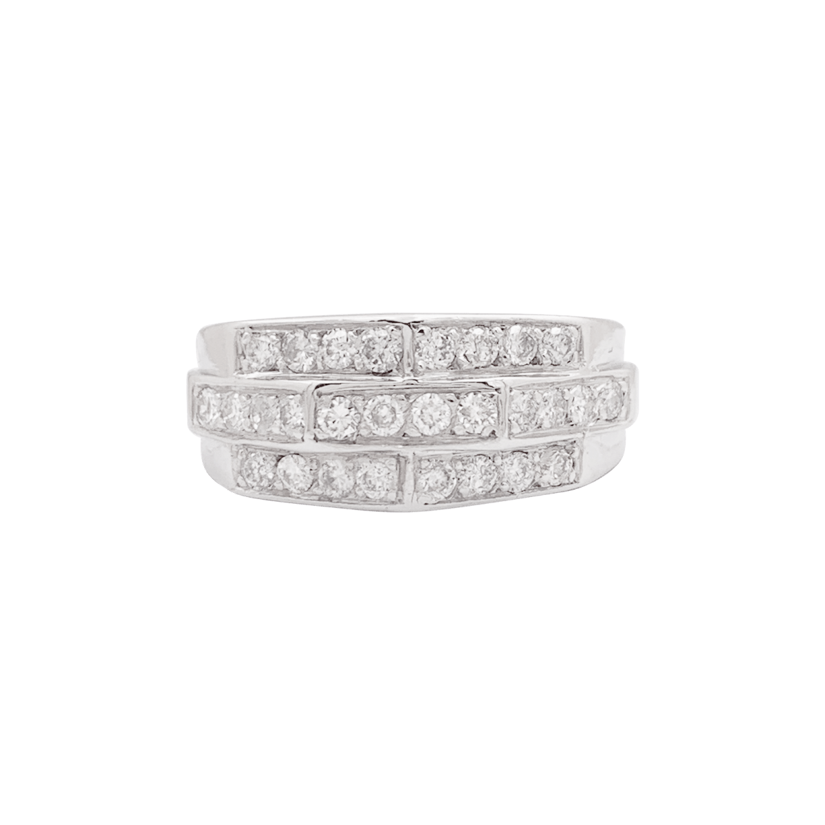 Bague Tank en or blanc et diamants - Castafiore