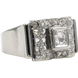 Bague Tank en or blanc et diamants - Castafiore