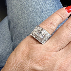 Bague Tank en or blanc et diamants - Castafiore
