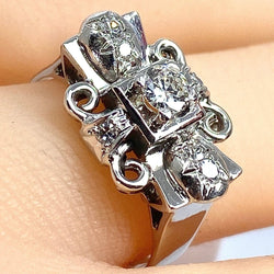 Bague Tank en or blanc et diamants - Castafiore