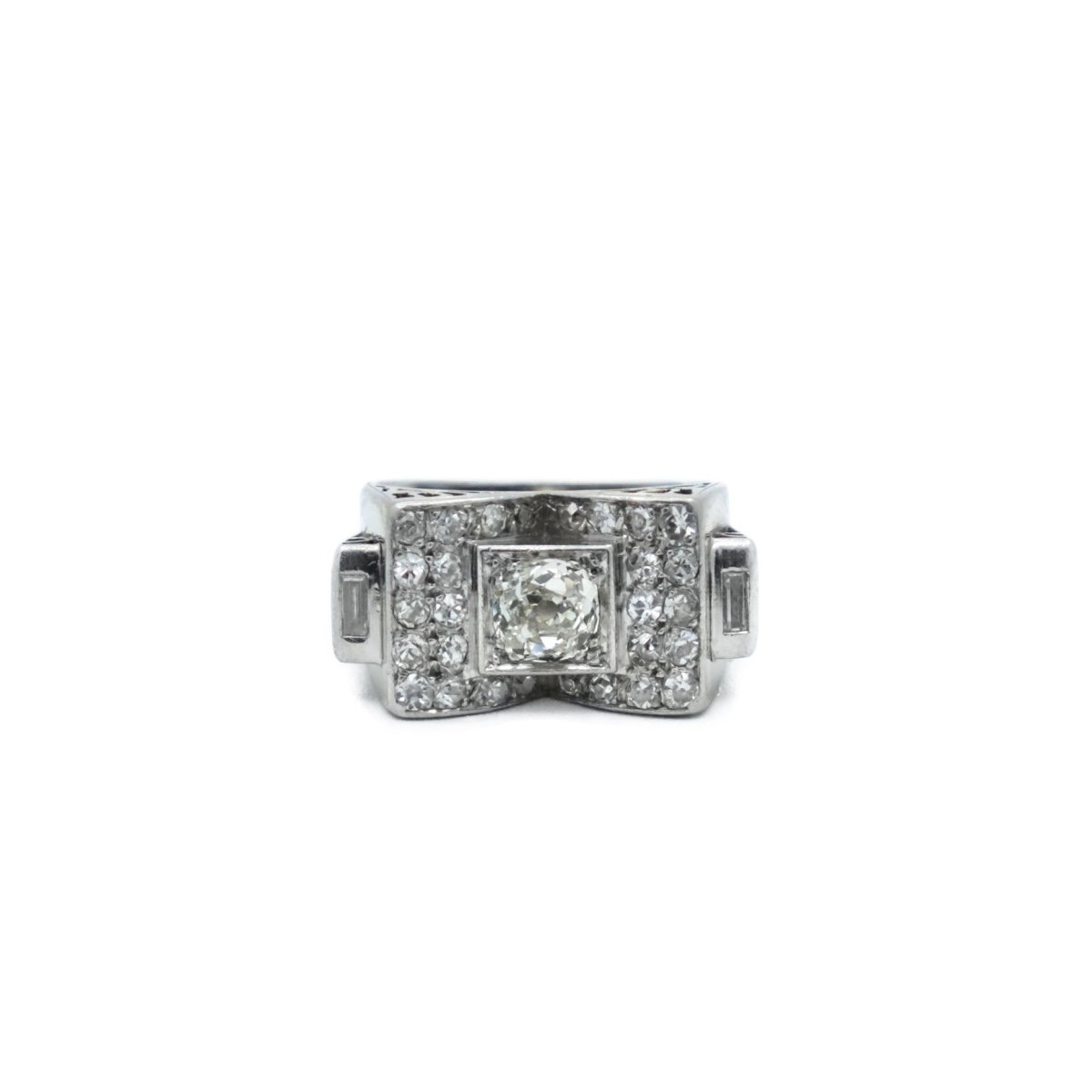 Bague Tank en or blanc et diamants - Castafiore