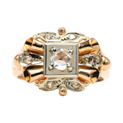 Bague Tank en or blanc, or jaune et diamants - Castafiore