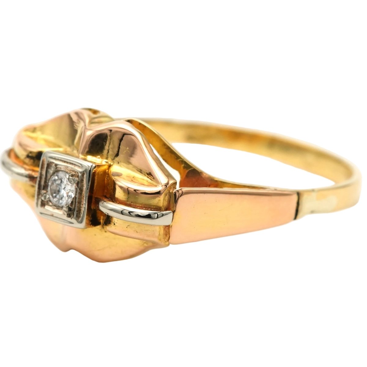 Bague Tank en or blanc, or jaune et diamants - Castafiore