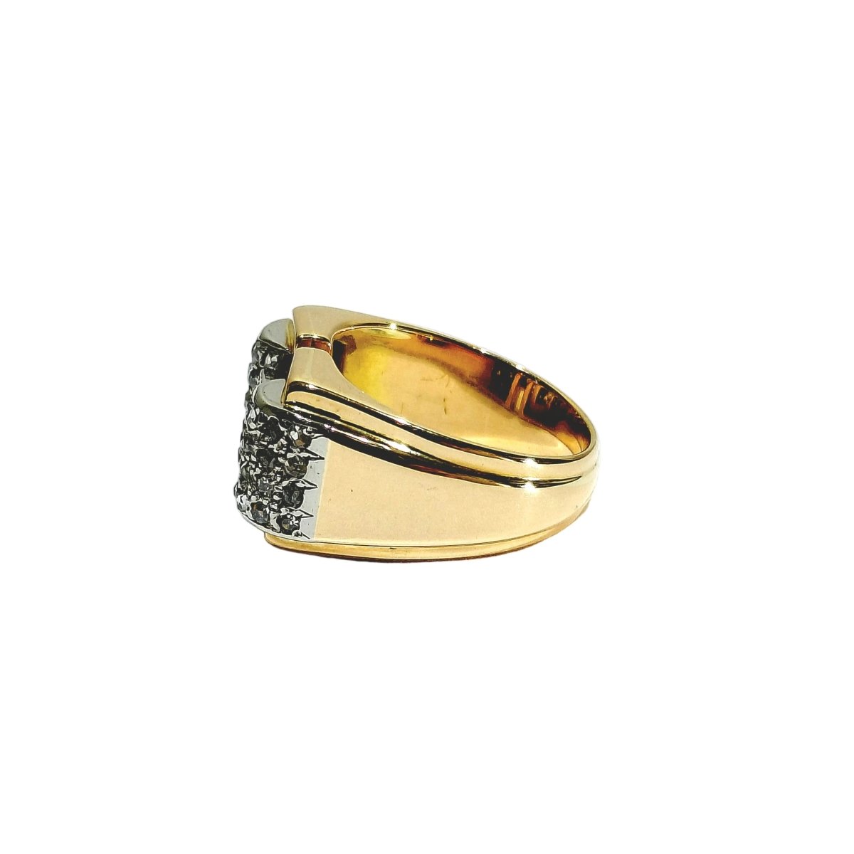 Bague Tank en or blanc, or rose et diamants - Castafiore