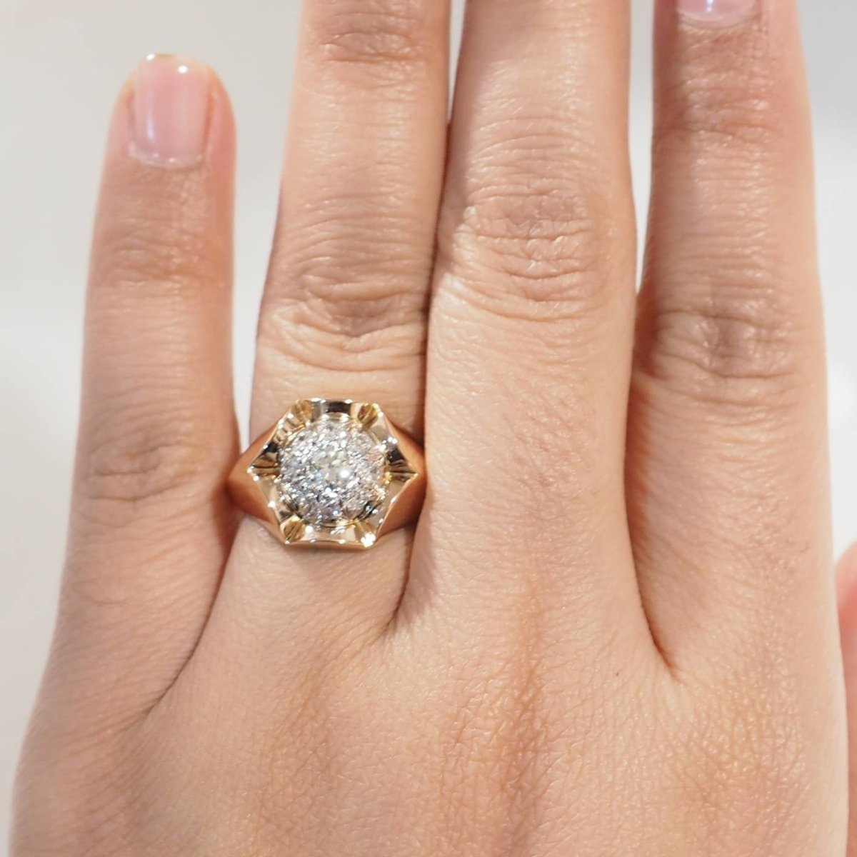 Bague Tank en or blanc, or rose et diamants - Castafiore